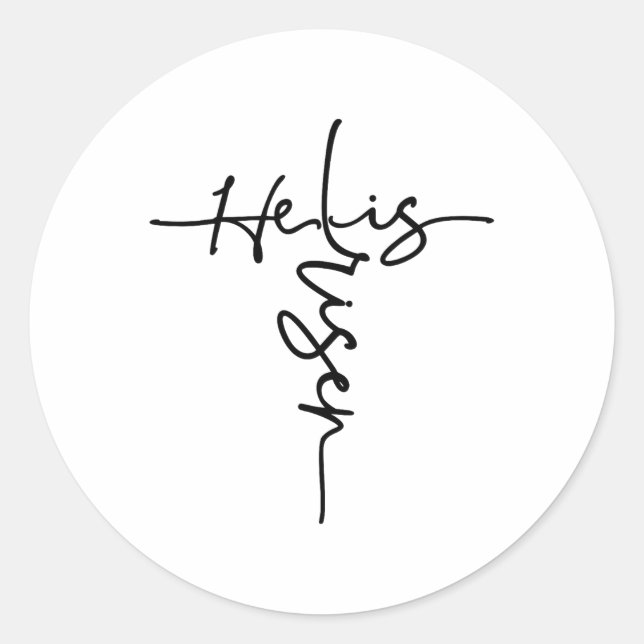 Easter Christian He Is Risen Sun Resurrection Men  Classic Round Sticker (Front)