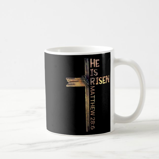 Easter Christian He Is Risen Sun Resurrection Men  Coffee Mug (Right)