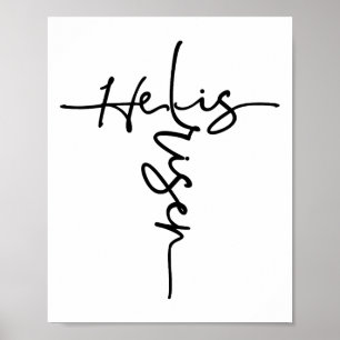 Easter Christian He Is Risen Sun Resurrection Men  Poster