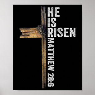 Easter Christian He Is Risen Sun Resurrection Men  Poster