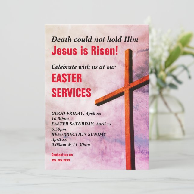 EASTER CHURCH SERVICES | Jesus is Risen  Invitation (Standing Front)