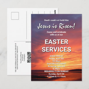 Easter Church Services JESUS IS RISEN  Postcard