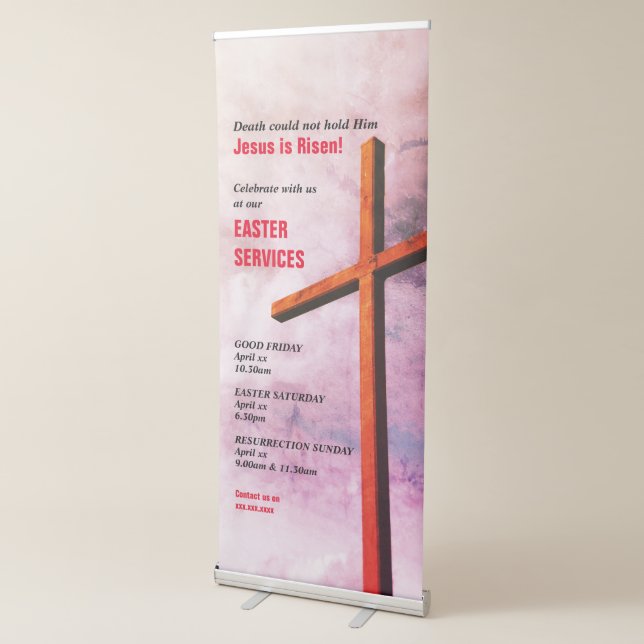 EASTER CHURCH SERVICES | Jesus is Risen Retractable Banner (3/4)