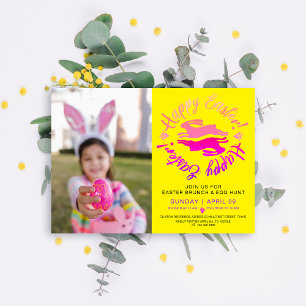 Easter Colourful Brunch Egg Hunt Bunny Photo Invitation