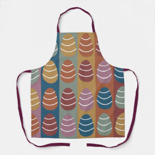 Easter Colourful Easter Eggs Stripes Happy Easter  Apron