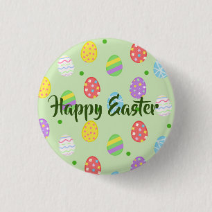 Easter colourful Eggs Festive   3 Cm Round Badge