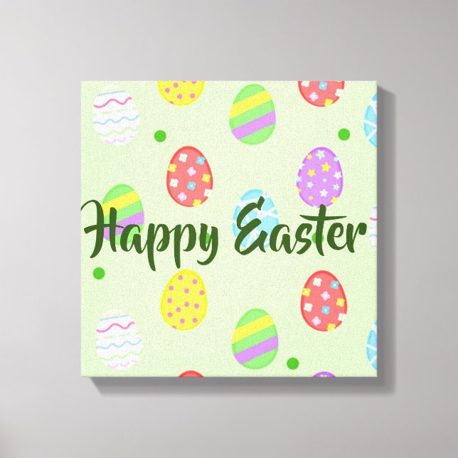 Easter colourful Eggs Festive       Canvas Print (Front)