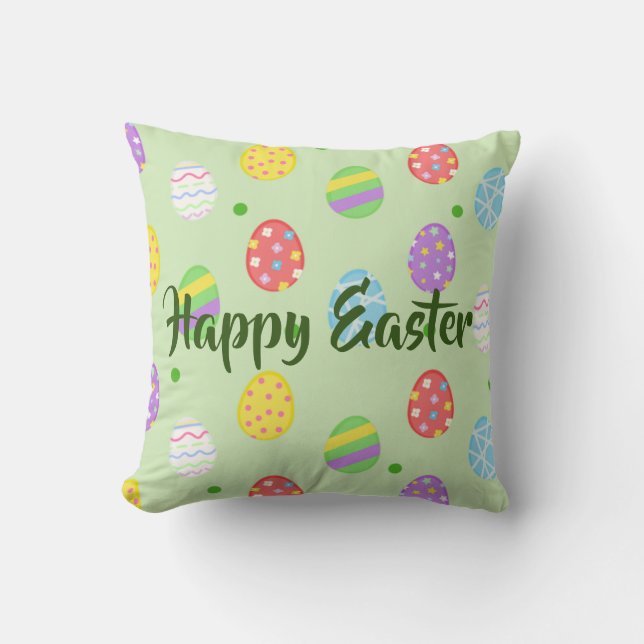 Easter colourful Eggs Festive     Cushion (Front)