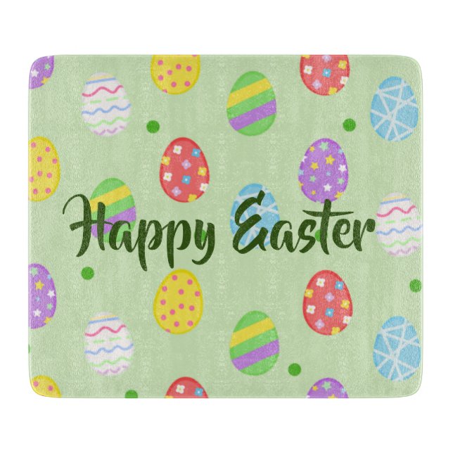 Easter colourful Eggs Festive Cutting Board (Front)