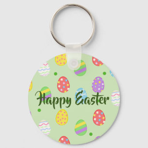 Easter colourful Eggs Festive Key Ring