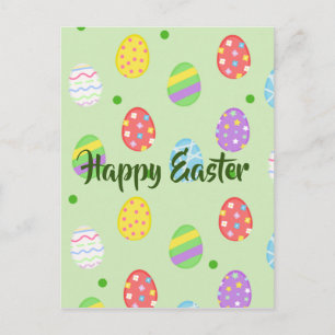 Easter colourful Eggs Festive Postcard