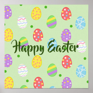 Easter colourful Eggs Festive        Poster