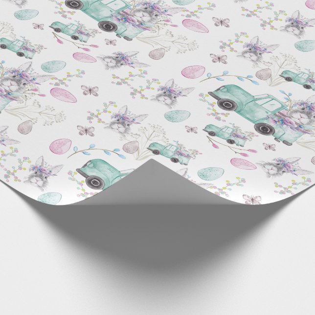 Easter Colourful Hand Painted Wrapping Paper (Corner)