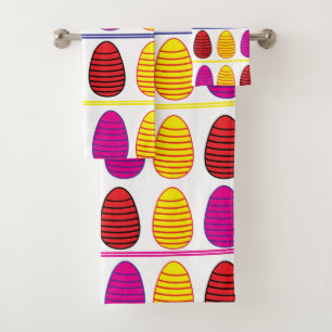 Easter Colourful Happy Easter Eggs Easter Bath Towel Set