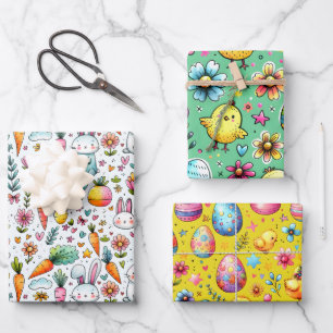 Easter Colours Wrapping Paper Sheet