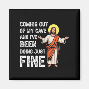 Easter Coming Out Cave Jesus Resurrection Men Magnet
