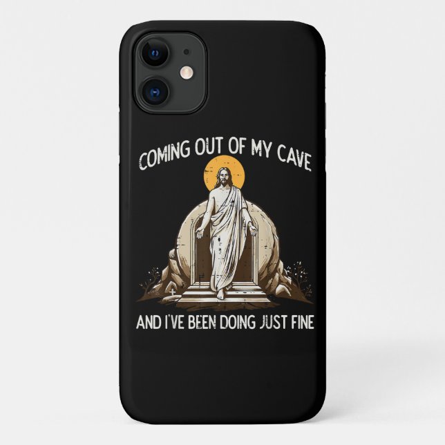 Easter Coming Out My Cave Jesus Case-Mate iPhone Case (Back)