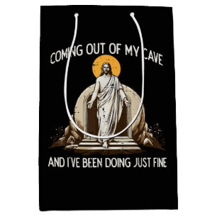 Easter Coming Out My Cave Jesus Medium Gift Bag