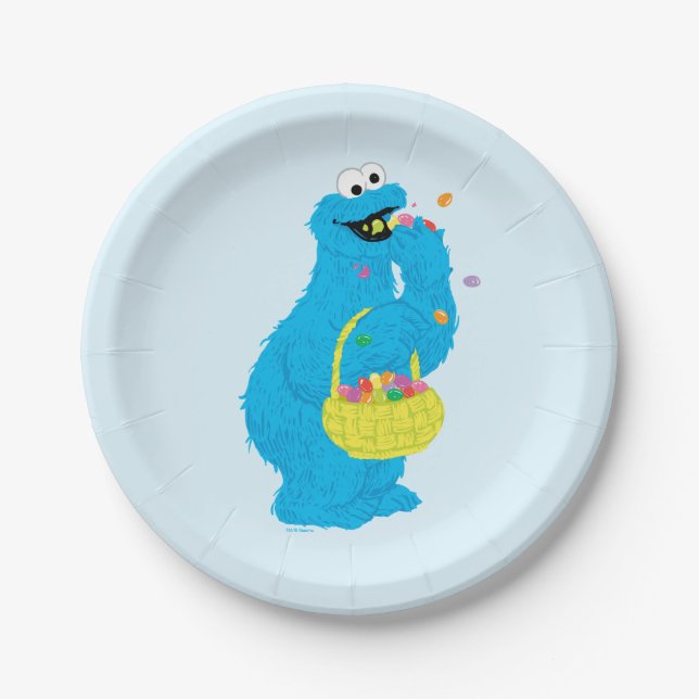 Easter Cookie Monster Paper Plate (Front)