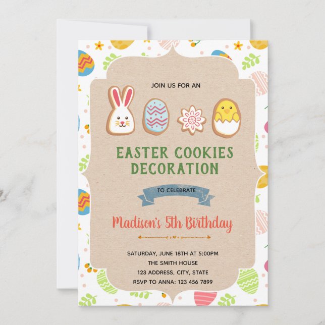 Easter cookies decoration birthday Invitation (Front)