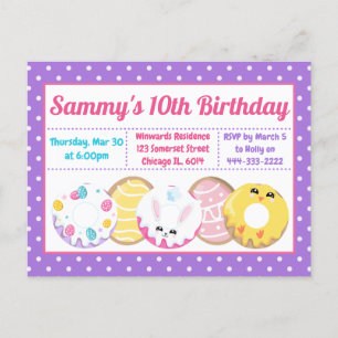 Easter Cookies Doughnuts and Sweets Birthday Party Postcard