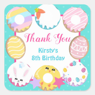 Easter Cookies Doughnuts and Sweets Party Square Sticker