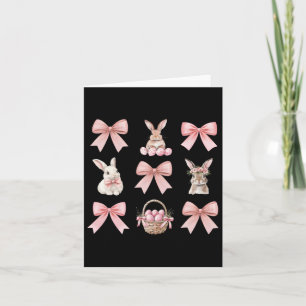 Easter Coquette Bow Bunny Girls Women Outfit Card
