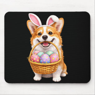 Easter Corgi Dog Bunny Cute Easter Eggs Basket Mouse Mat