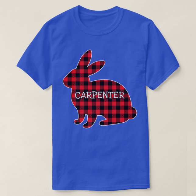 Easter Costume Red Plaid Bunny Graphic Carpenter M T-Shirt (Design Front)