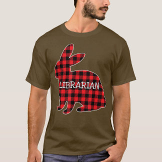 Easter Costume Red Plaid Bunny Graphic Librarian M T-Shirt