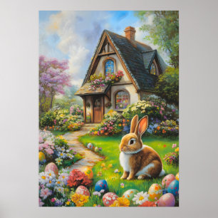 Easter Cottage Garden Poster