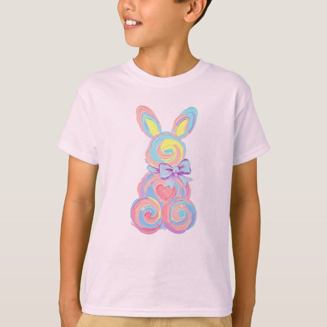 Easter Cotton Candy Bunny T-Shirt (Front)