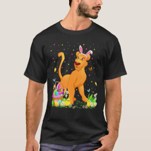 Easter Cougar Bunny Egg Hunting Cougar Easter Sund T-Shirt