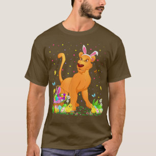 Easter Cougar Bunny Egg Hunting Cougar Easter Sund T-Shirt