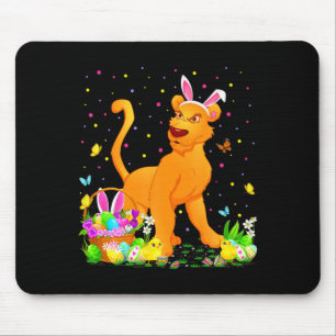 Easter Cougar Bunny Egg Hunting Easter Mouse Mat