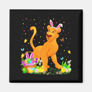 Easter Cougar Bunny Egg Hunting Magnet