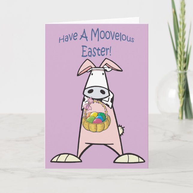 Easter Cow Holiday Card (Front)