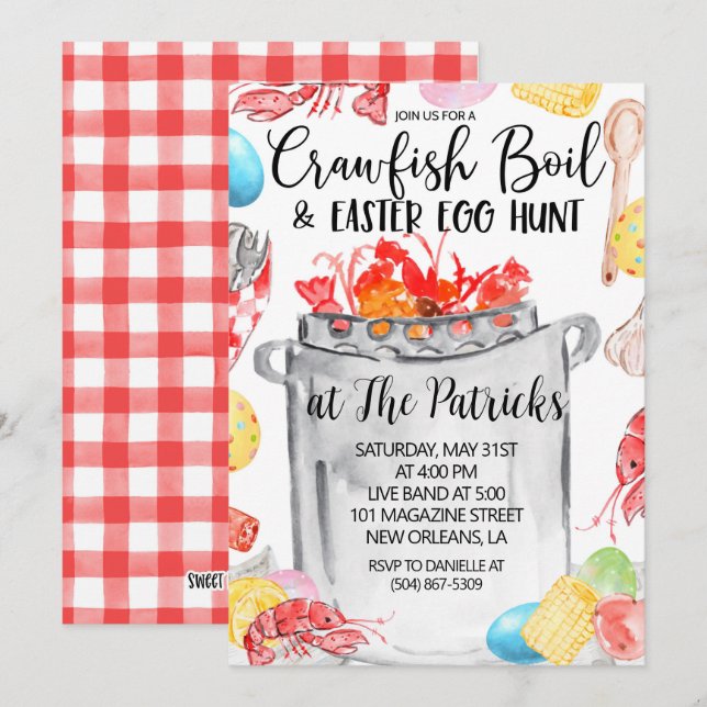 Easter Crawfish Boil Invitation (Front/Back)