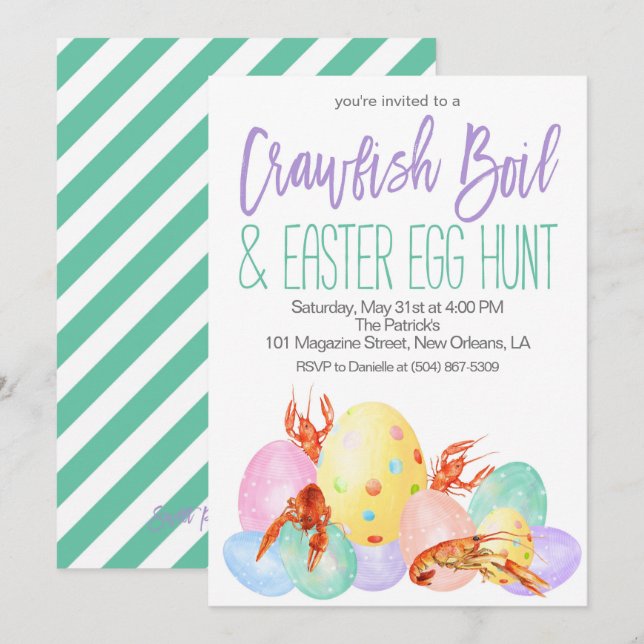 Easter Crawfish Boil Invitation (Front/Back)