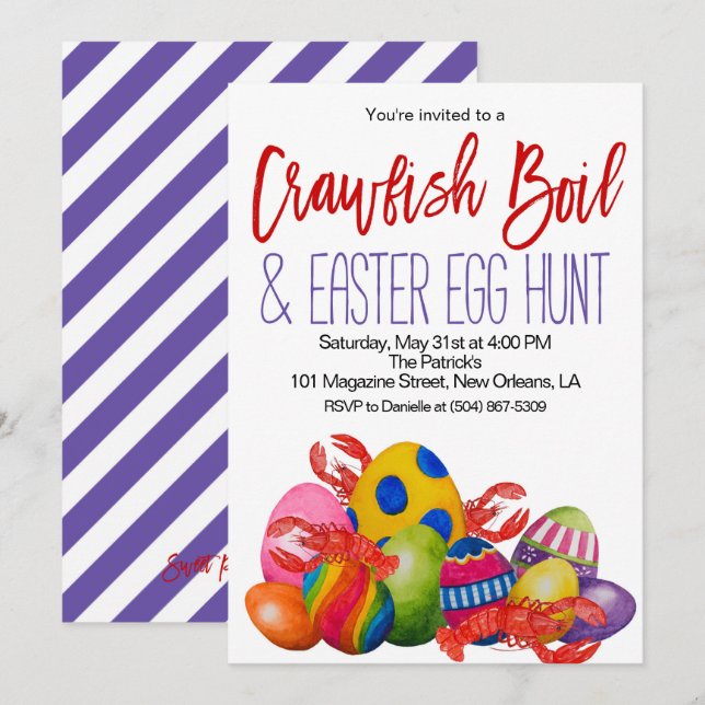 Easter Crawfish Boil Invitation (Front/Back)