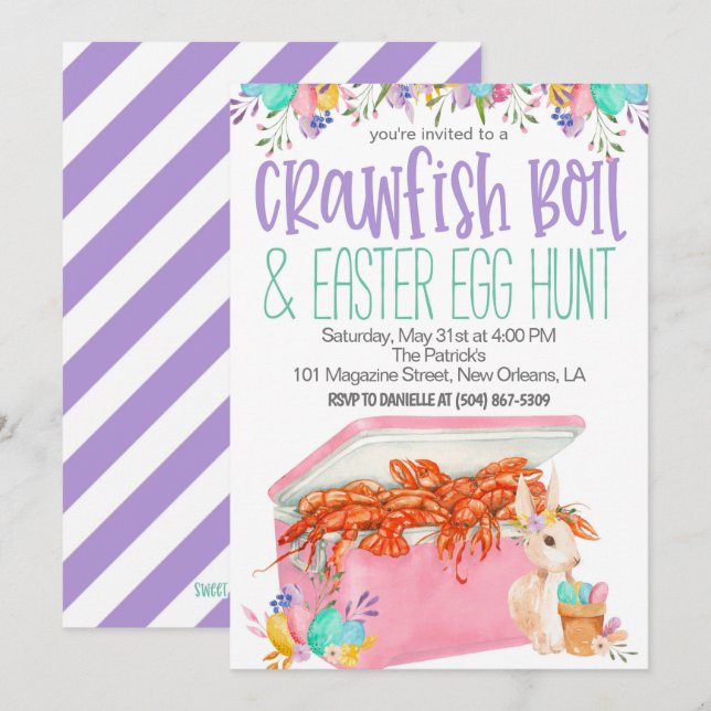 Easter Crawfish Boil Invitation (Front/Back)