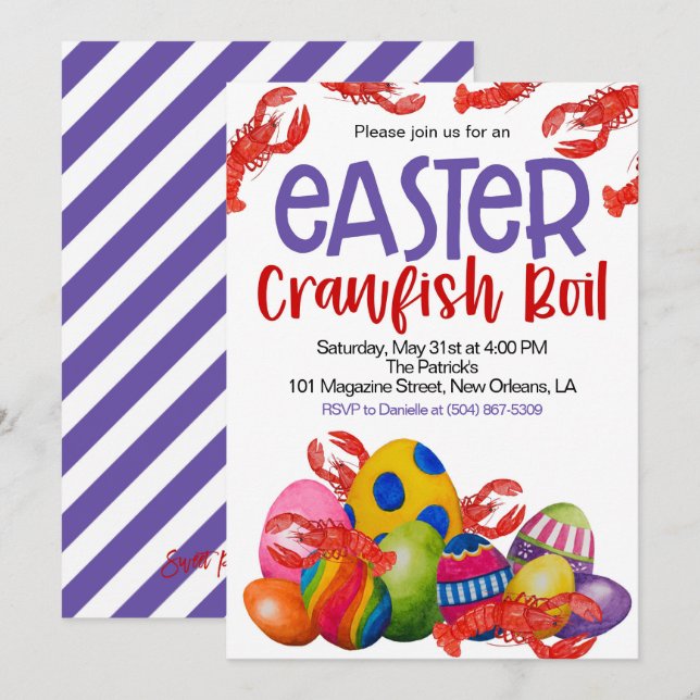 Easter Crawfish Boil Invitation (Front/Back)