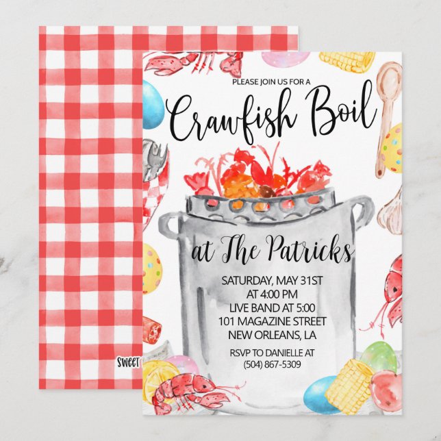 Easter Crawfish Boil Invitation (Front/Back)