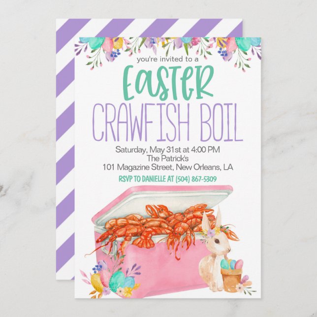 Easter Crawfish Boil Invitation (Front/Back)