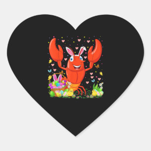 Easter Crawfish Bunny Egg Hunting Crawfish Easter Heart Sticker
