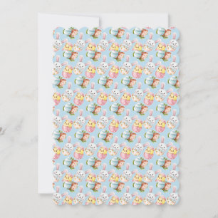 Easter Critters Flat Greeting Card