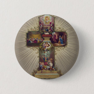 Easter Cross 6 Cm Round Badge