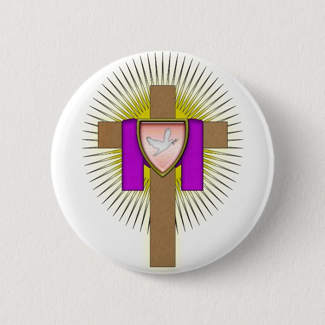 Easter Cross 6 Cm Round Badge (Front)