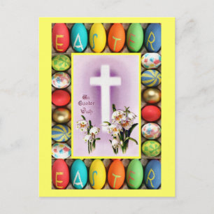 Easter - Cross amongst lilies Holiday Postcard