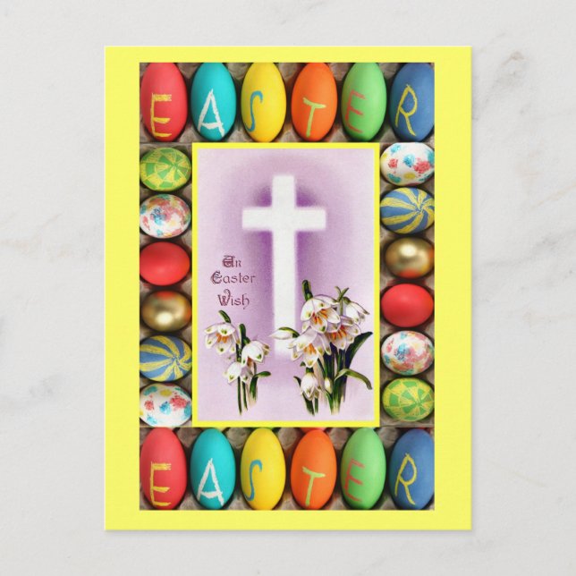 Easter - Cross amongst lilies Holiday Postcard (Front)